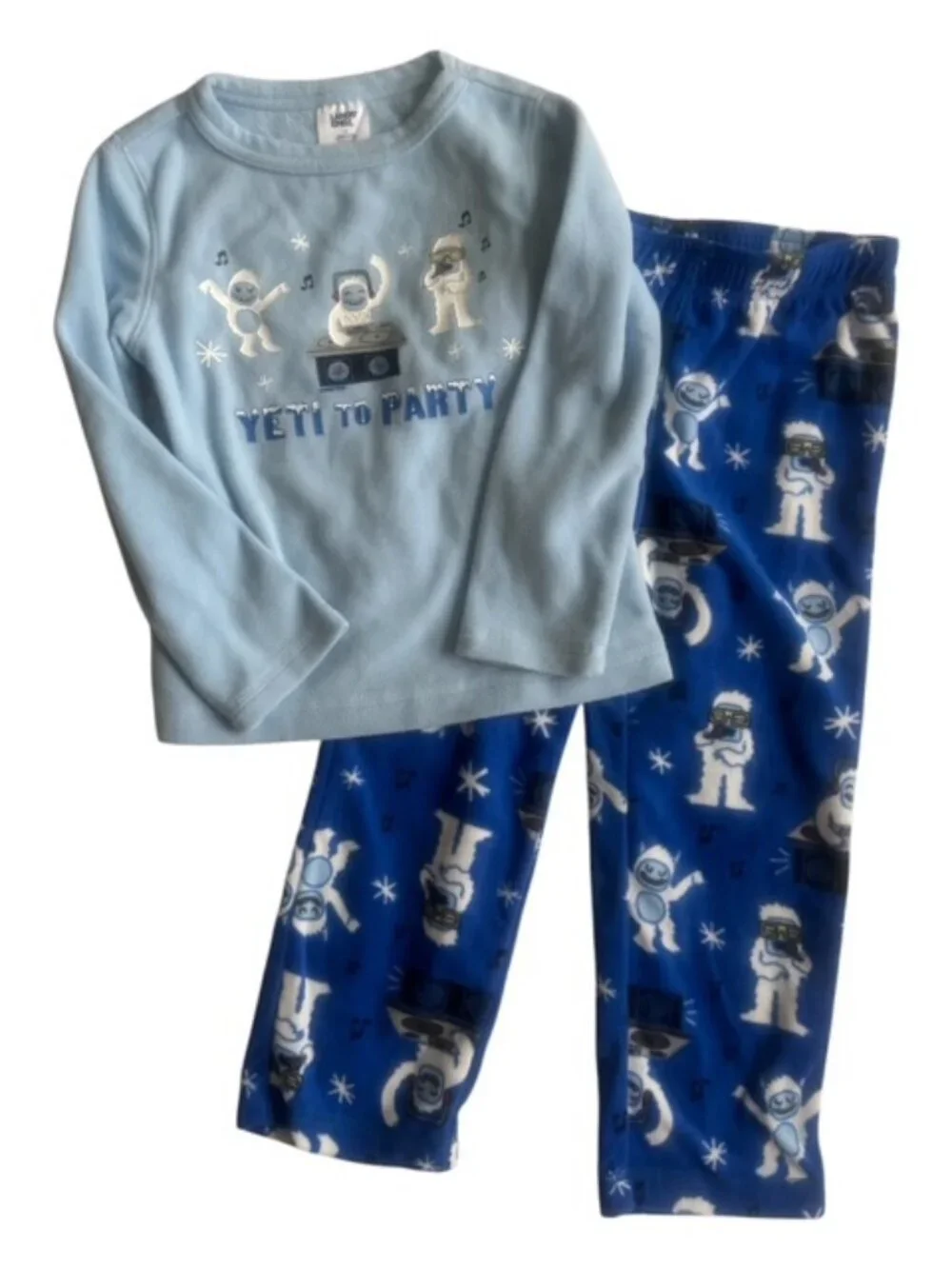 Lands End YETI to PARTY Size 4 Fleece PJs